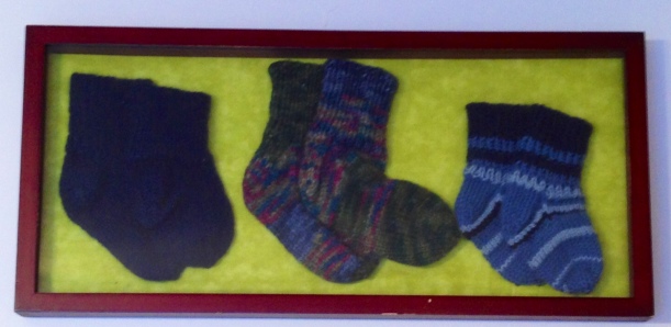 Socks for kids hand-knit by Tove Skutnabb-Kangas.